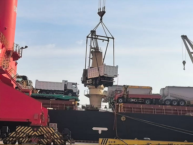 4 units howo NX dump truck loaded for Ghana Customer - HOWO Truck Export Successful Case | Heavy Duty Vehicle Delivery