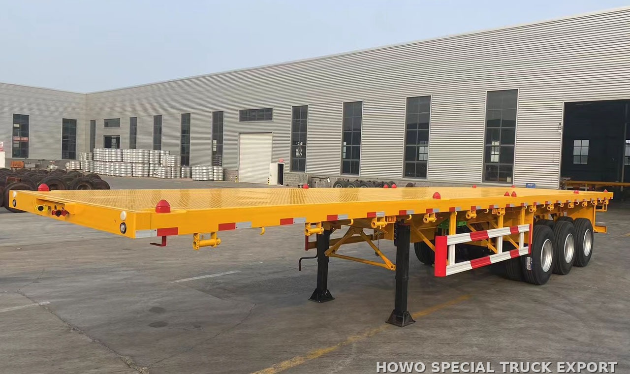Semi-remorque plateau porte-conteneurs 3 essieux 40 ft 3 AXLE 40FT FLATBED CONTAINER TRAILER — photo de détail 1 sur 4