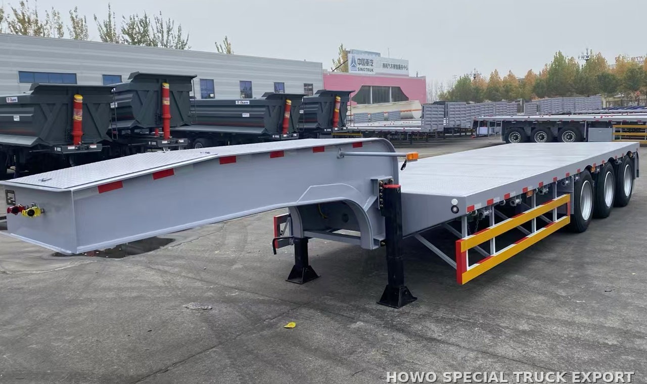 Semi-remorque surbaissée porte-engins 3 essieux 60 t 3 AXLE 60TON LOWBED TRAILER — photo de détail 1 sur 4