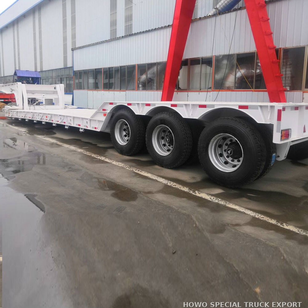Semi-remorque porte-engins col de cygne démontable hydraulique 3 essieux 80 t 3 AXLE 80TON LOWBOY TRAILER — photo 5 sur 6