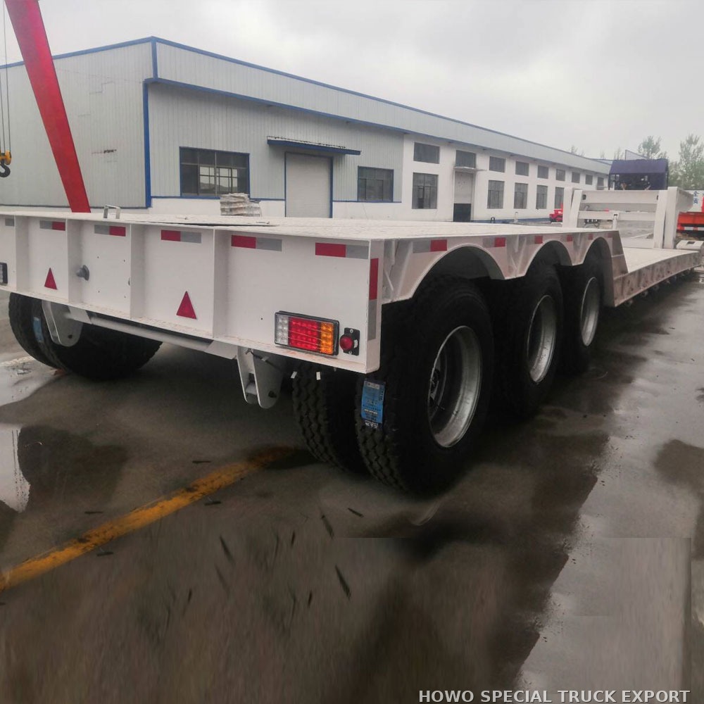Semi-remorque porte-engins col de cygne démontable hydraulique 3 essieux 80 t 3 AXLE 80TON LOWBOY TRAILER — photo 6 sur 6
