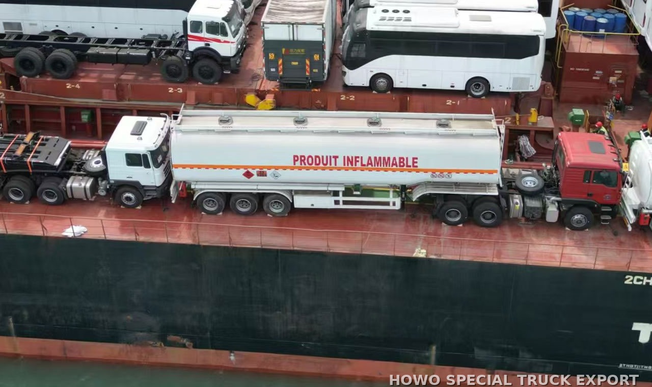 Semi-remorque citerne aluminium 3 essieux 50 000 L 3 AXLE ALUMINUM TANKER 50000L — traitement anticorrosion par cire et préparation pour l’expédition maritime en RORO