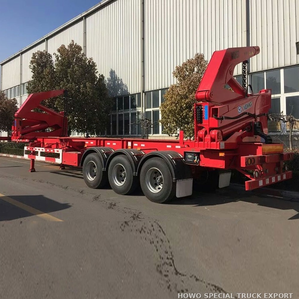 Semi-remorque à chargement latéral 3 essieux 40 ft avec grue XCMG 3 AXLE SIDE LOADER CRANE TRAILER — photo 2 sur 6