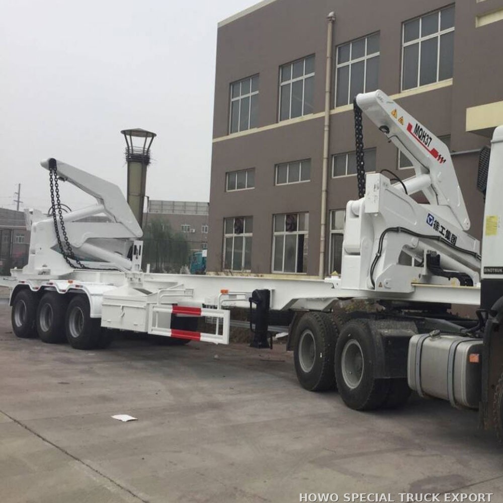 Semi-remorque à chargement latéral 3 essieux 40 ft avec grue XCMG 3 AXLE SIDE LOADER CRANE TRAILER — photo 3 sur 6