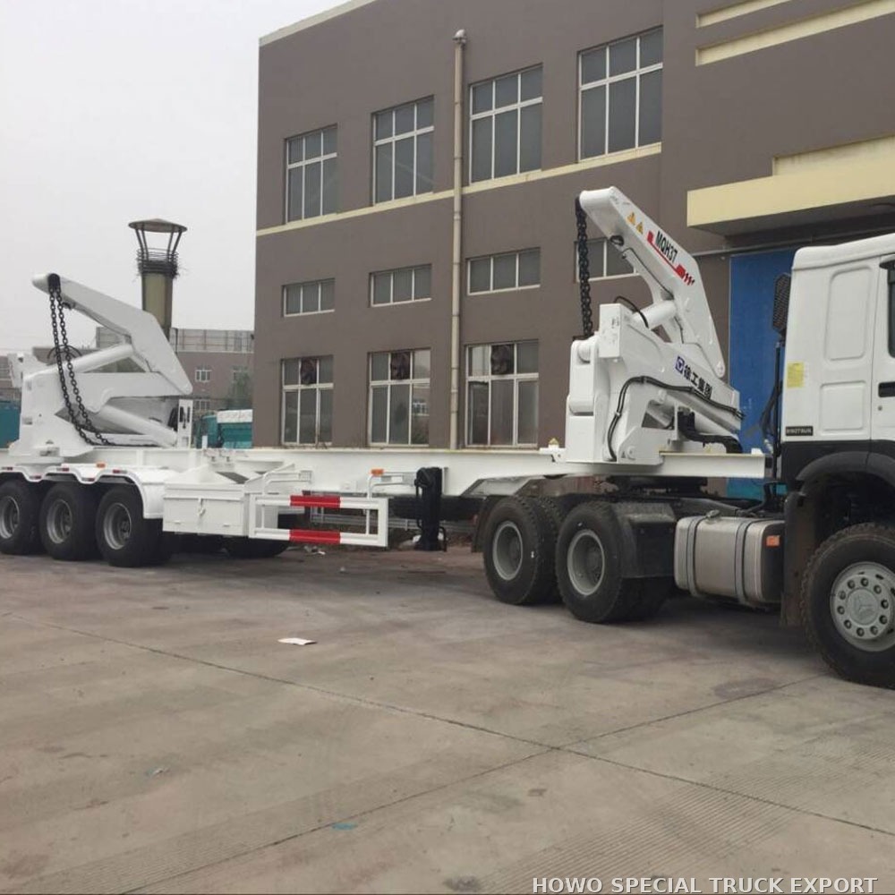 Semi-remorque à chargement latéral 3 essieux 40 ft avec grue XCMG 3 AXLE SIDE LOADER CRANE TRAILER — photo 5 sur 6