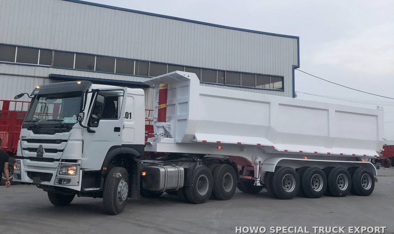 Semi-remorque benne 4 essieux 40 m³ 80 t 4 AXLE DUMP TRAILER 40CBM 80TON — photo de détail 1 sur 4