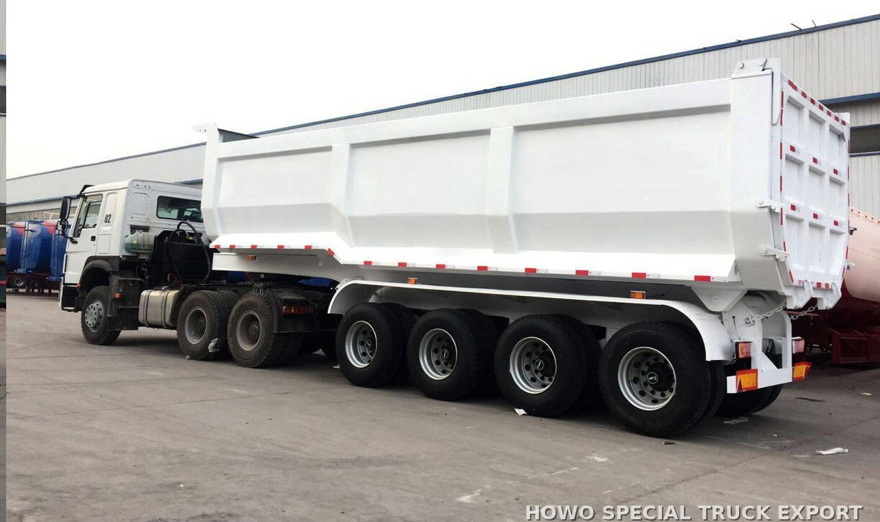 Semi-remorque benne 4 essieux 40 m³ 80 t 4 AXLE DUMP TRAILER 40CBM 80TON — photo de détail 2 sur 4
