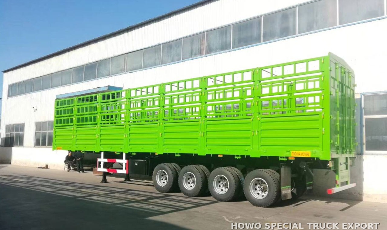 Semi-remorque à ridelles 4 essieux 80 tonnes 4 AXLE FENCE TRAILER 80TON — photo de détail 1 sur 4