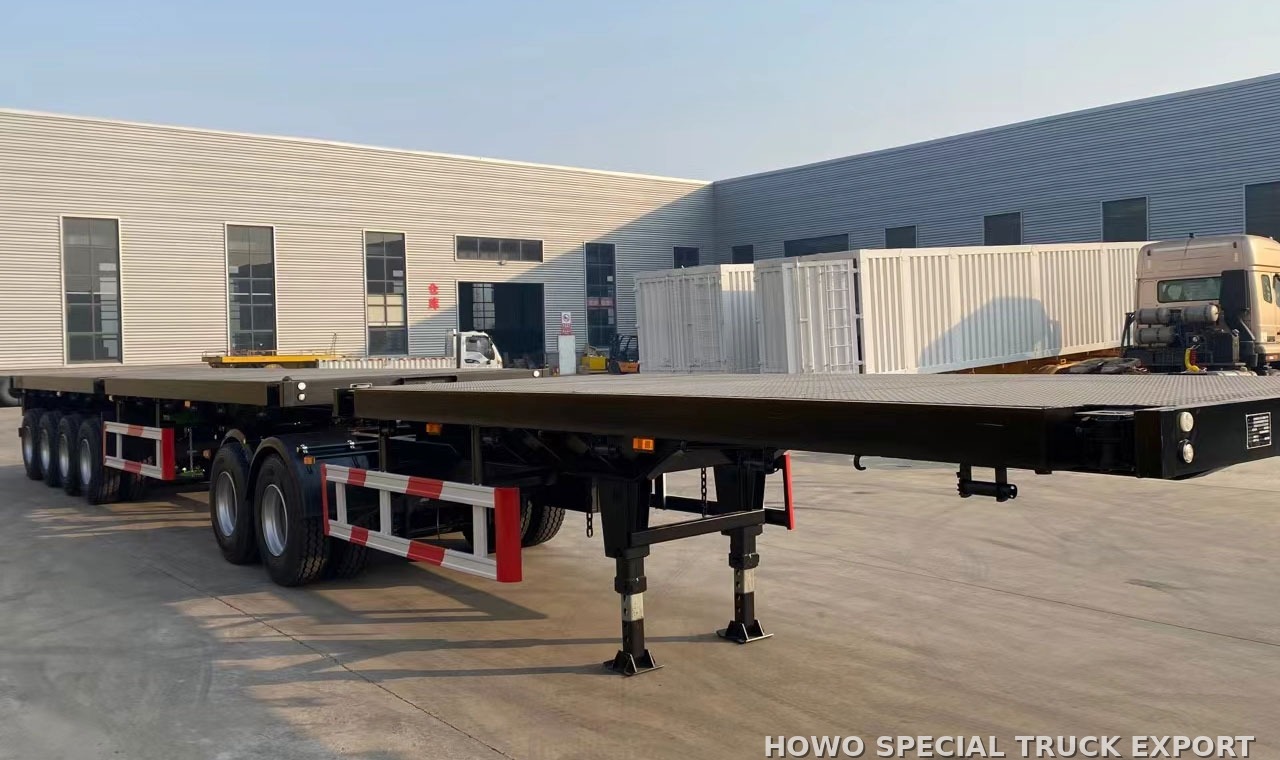 Semi-remorque plateau porte-conteneurs 4 essieux 4 AXLE FLATBED CONTAINER TRAILER — photo de détail 1 sur 4