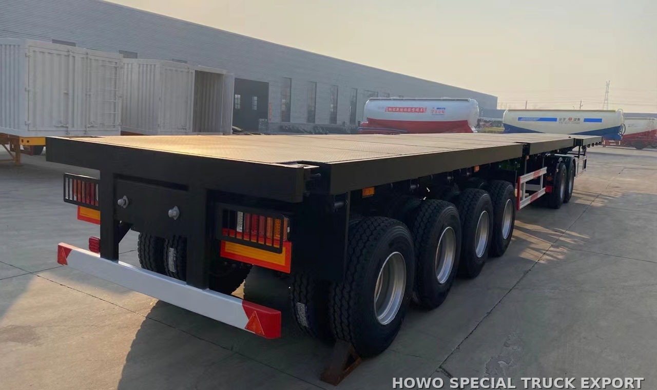Semi-remorque plateau porte-conteneurs 4 essieux 4 AXLE FLATBED CONTAINER TRAILER — photo de détail 2 sur 4