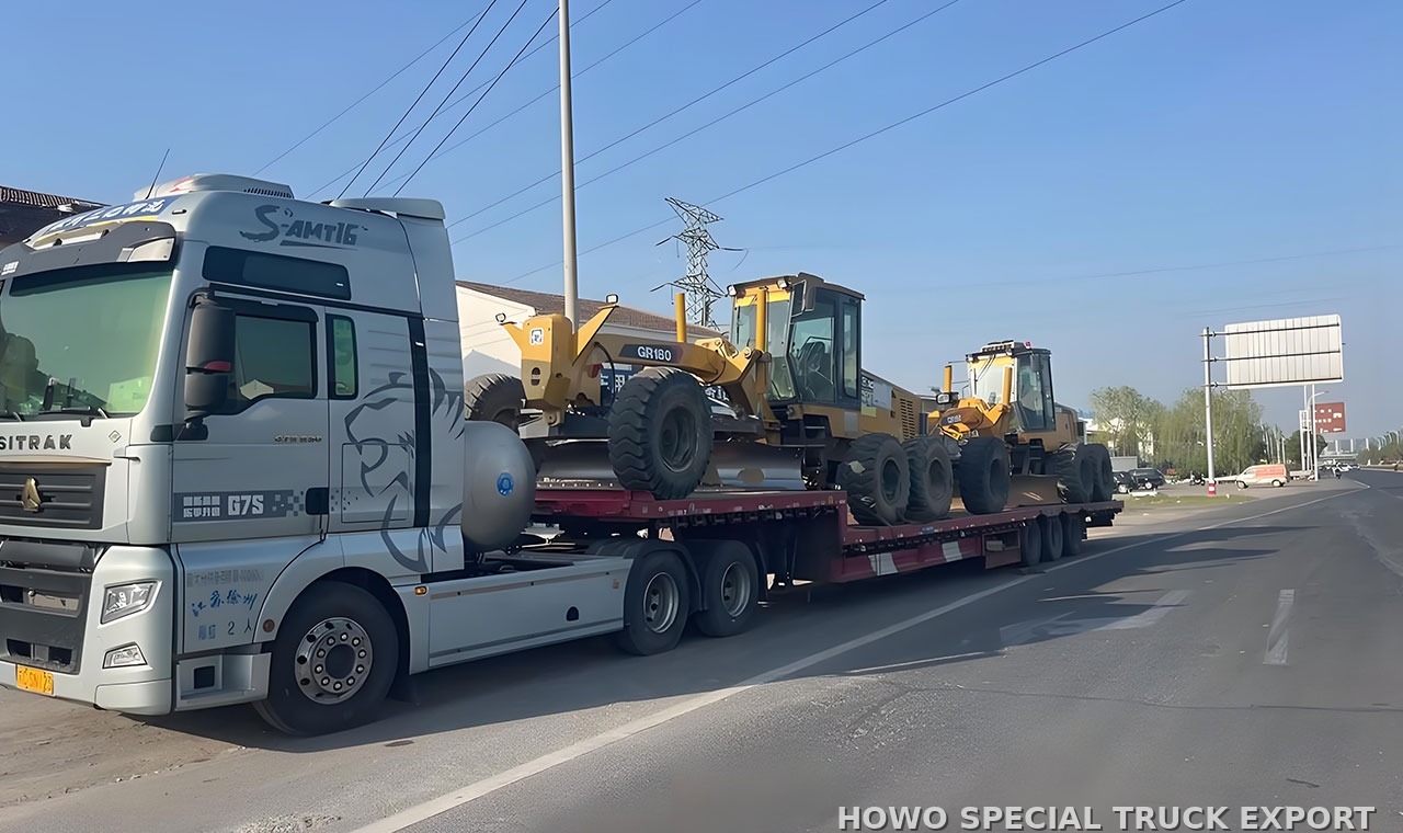 Niveleuse XCMG GR215 XCMG GR215 MOTOR GRADER — traitement anticorrosion par cire et préparation pour l’expédition maritime en RORO