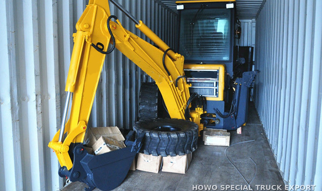 Tractopelle XCMG WZ30-25 XCMG WZ 30 25 BACKHOE LOADER — traitement anticorrosion par cire et préparation pour l’expédition maritime en RORO